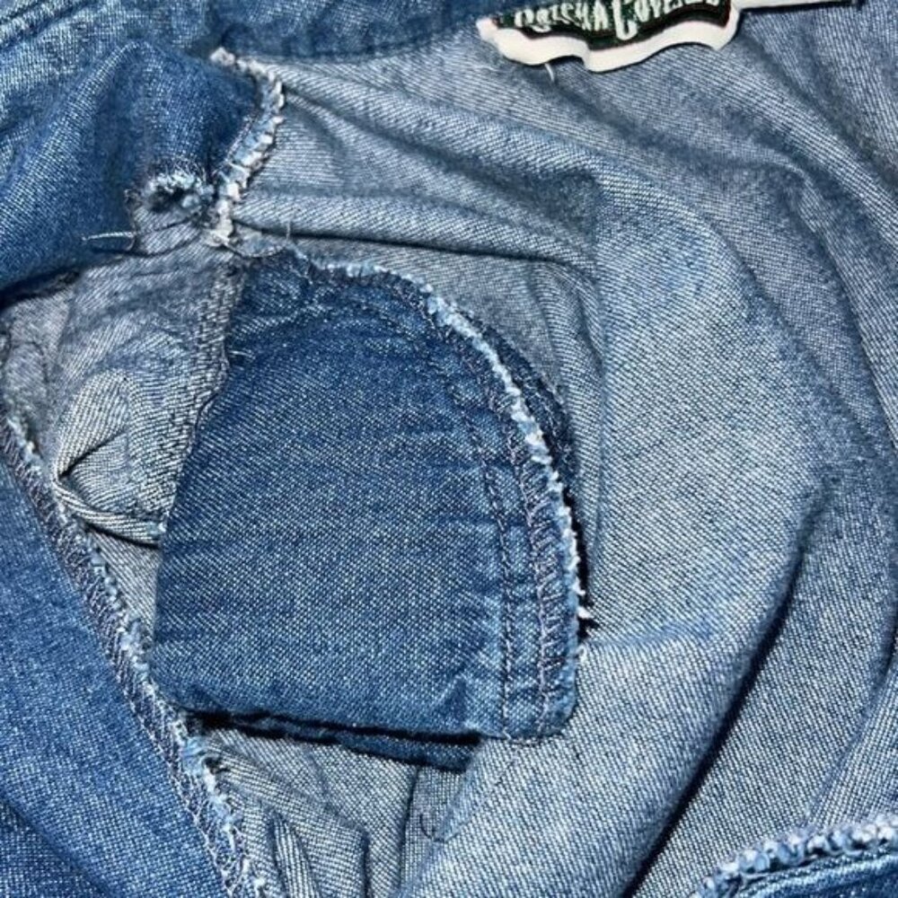 Gotcha Covered Vintage Denim Button-Up Midi Dress w/ Elastic Waist & Pockets 12 - Picture 8 of 11